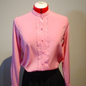 Banana Republic Scallop-detail Pink Blouse
